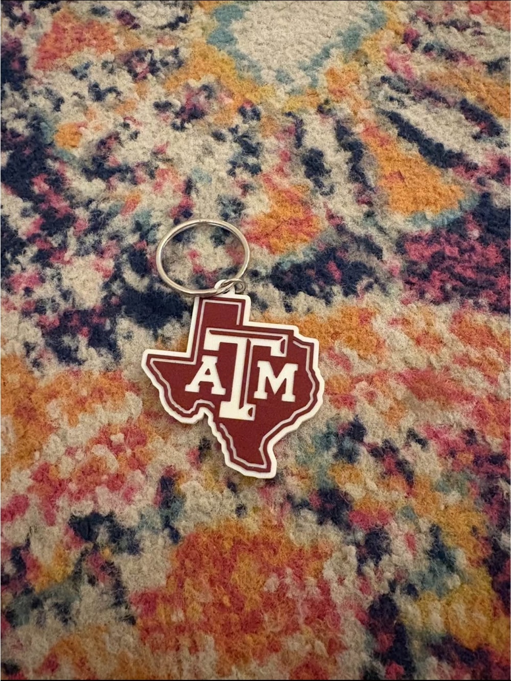 Maroon State-Shaped Keychain